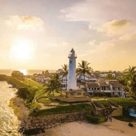 Historic Flag Rock Bastion overlooking the ocean at Galle Dutch Fort.